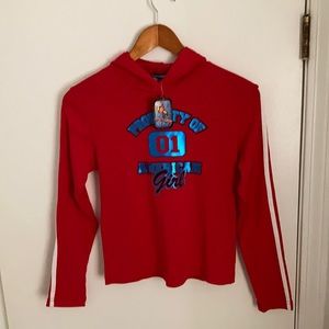 Girls y2k Next Generation Red Hooded Top